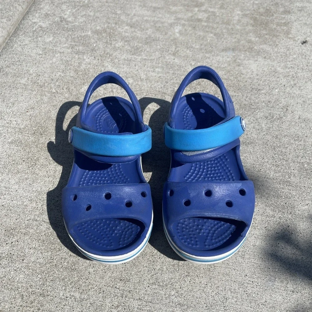 Crocs Crocband Sandals Kids Toddler Cerulean Blue Ocean Size C7 Waterproof Beach